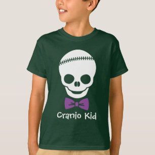 Cranio Kinderjungen-Schädel mit lila Bowtie T-Shirt