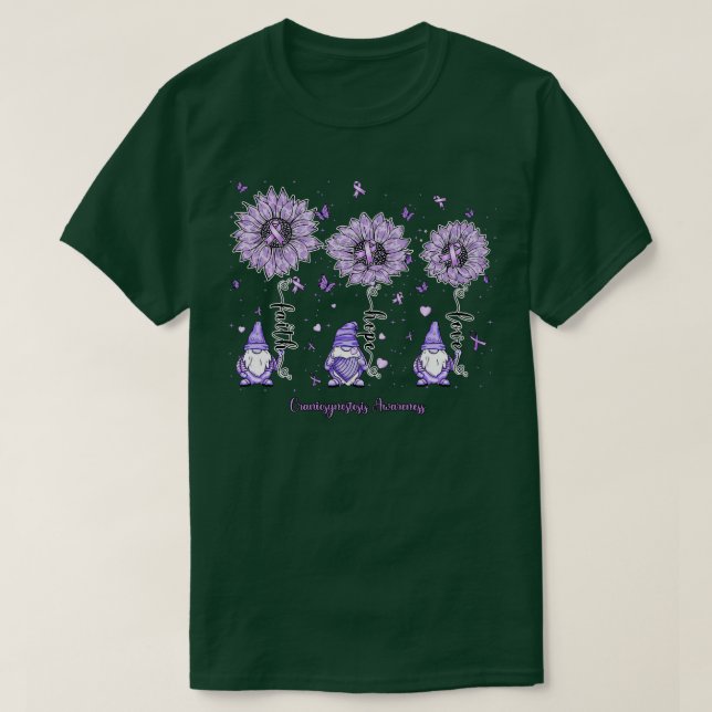 Craniosynostosis Awareness gnome Glaube Hoffnung S T-Shirt (Design vorne)