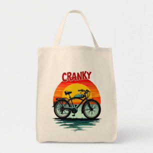 Cranky Biker T-Shirt: Vintag Sunset und agless Bik Tragetasche
