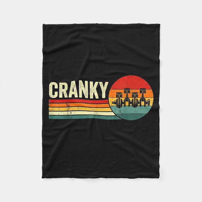 Cranky Car Engine Crankshaft Fathers Day Dad Men H Fleecedecke (Vorderseite)