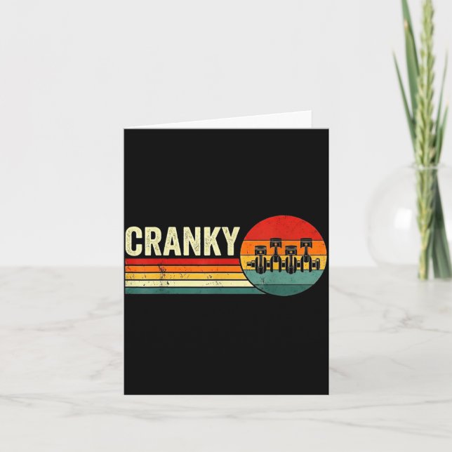 Cranky Car Engine Crankshaft Fathers Day Dad Men H Karte (Vorderseite)