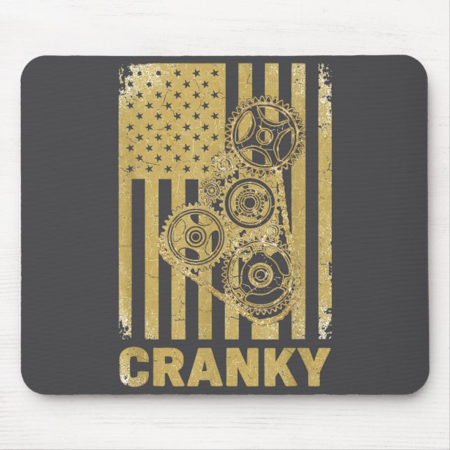 Cranky Car Engine Crankshaft Lover Mechanics Fathe Mousepad (Vorne)