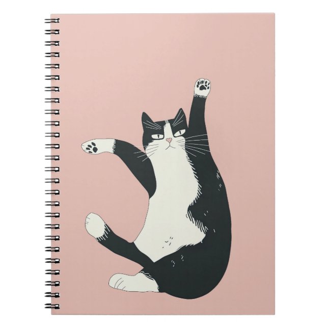 Cranky Cat Dance Print | Funny and Quirky Cat Art Notizblock (Vorderseite)