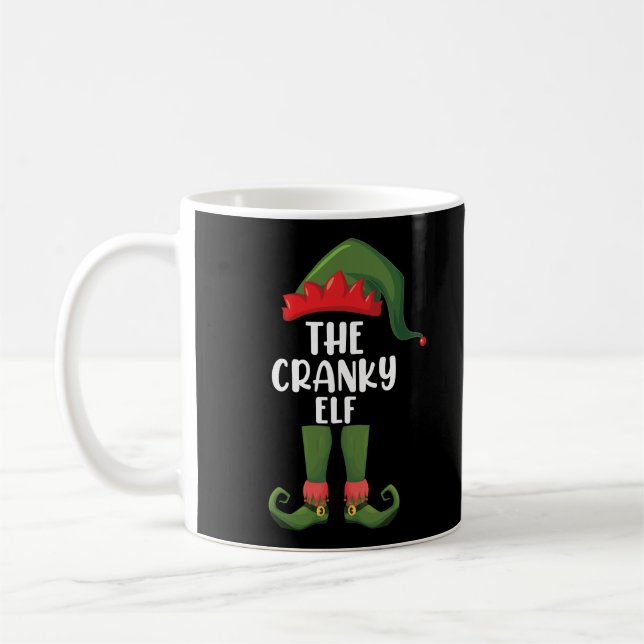 Cranky Elf Family Matching Group Weihnachten Kaffeetasse (Links)