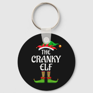 Cranky Elf Matching Family Group Weihnachts-Party Schlüsselanhänger