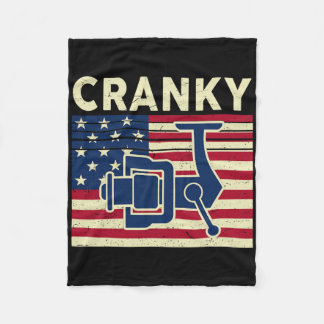 Cranky Fishing-Shirt 4. Juli USA-Flagge Lustig B Fleecedecke