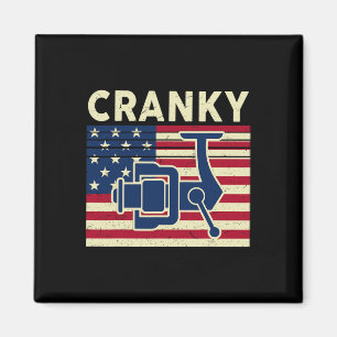 Cranky Fishing-Shirt 4. Juli USA-Flagge Lustig B Magnet
