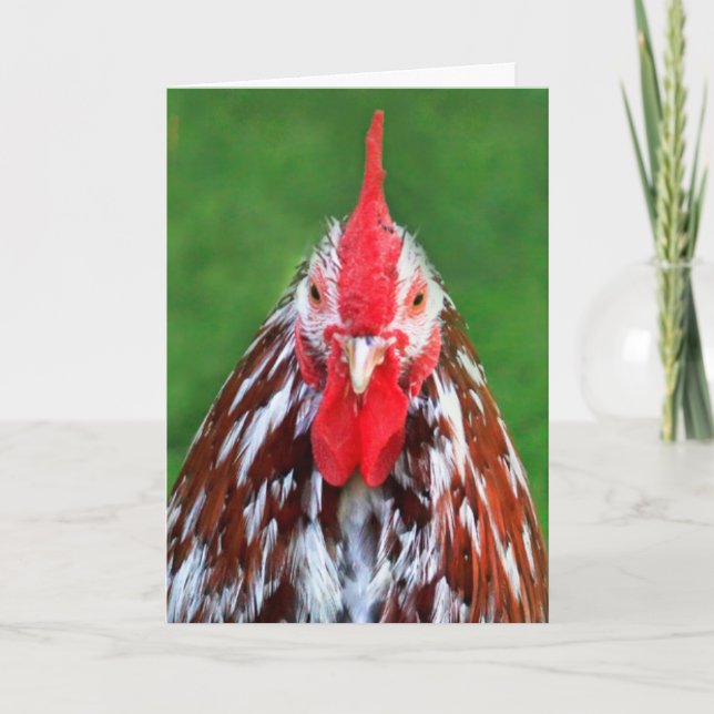 Cranky Rooster Miss You Karte (Vorderseite)