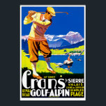 Crans Golf Alpin Poster<br><div class="desc">Vintage travel poster promoting golfing tourism in the Swiss Alps.</div>