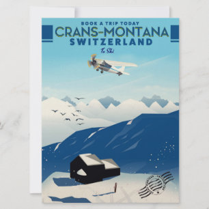 Crans-Montana Schweiz Skiposter Einladung
