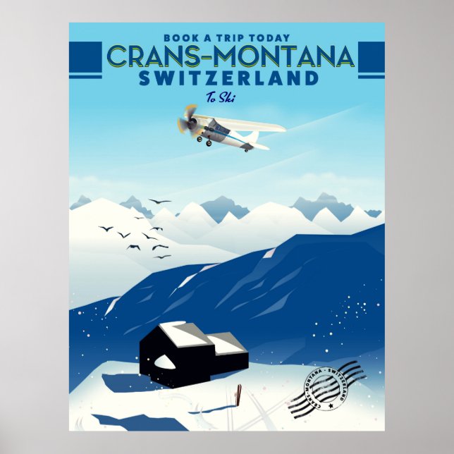 crans-montana Switzerland ski poster (Vorne)