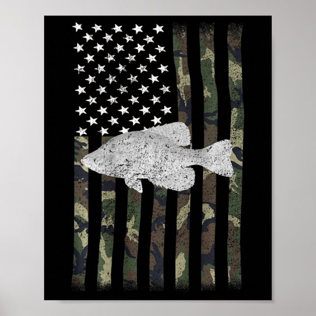 Crappie-Angler-Tarnflagge (hinten)  Poster (Vorne)
