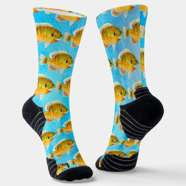 Crappie Fisch und Blaue Wassersocken Socken (Gewinkelt)