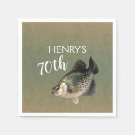 Crappie Fischen 70. Geburtstag Serviette