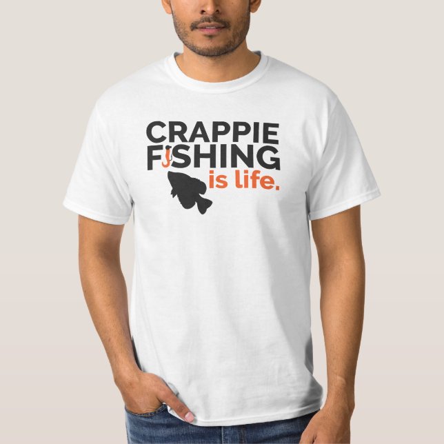 Crappie-Fischen-Shirt durch weißen Büffel draußen T-Shirt (Vorderseite)