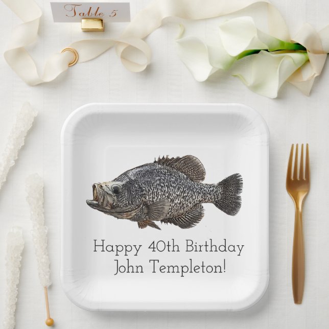Crappie Fishing Birthday Party  Pappteller (Hochzeit)