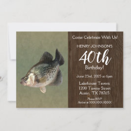 Crappie Fishing Theme 40. Geburtstag Party Einladung