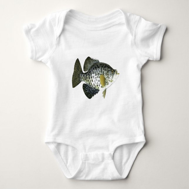 Crappiefischen Baby Strampler (Vorderseite)