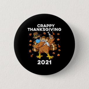 Crappy Erntedank Dabbing Turkey Pilgrim Boys Ki Button