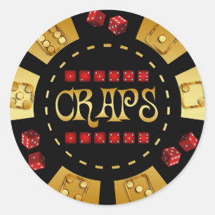 CRAPS GAMING CHIP RUNDER AUFKLEBER