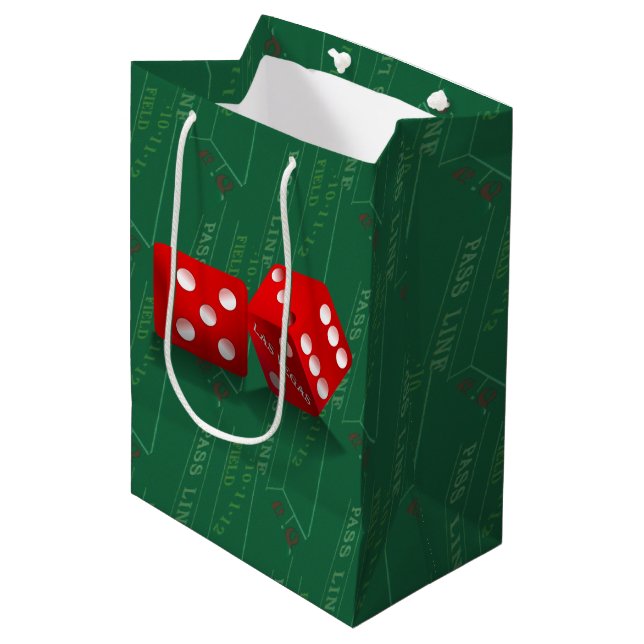 Craps Table mit Las Vegas Diät Mittlere Geschenktüte (Vorderseite Schrägansicht)