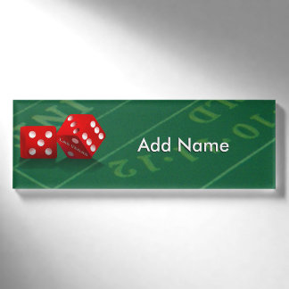Craps Table mit Las Vegas Diät Namenschild
