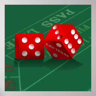Craps Table mit Las Vegas Diät Poster
