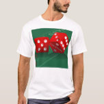 Craps Table mit Las Vegas Diät T-Shirt<br><div class="desc">* Tee-Shirts sind in verschiedenen Farben, Stilen und Größen erhältlich. * Verschieben Sie die Designs in Taschenformat und Rückseite des Shirts. * Der Hintergrund der Würfel und Craps-Tabelle ist getrennt und kann verschoben oder verändert werden. * Entfernen Sie Craps Hintergrund für ein Dice-Only T-Shirt. * Text hinzufügen, wenn gewünscht *...</div>