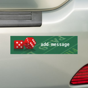 Craps-Tisch mit Las Vegas-Würfeln Autoaufkleber