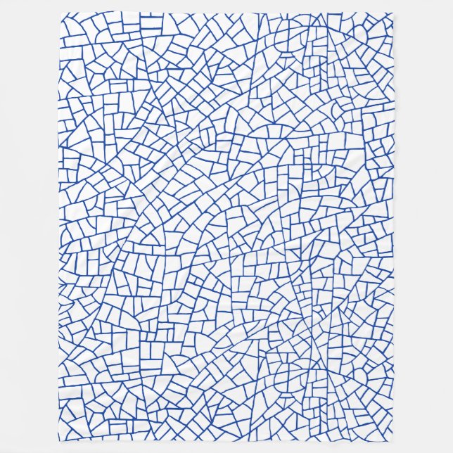 Craquelure Pattern - Navy Blue on White Fleecedecke (Vorderseite)