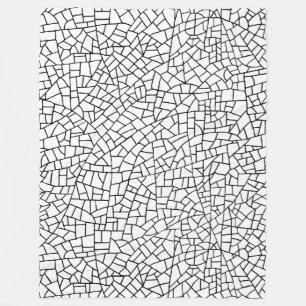 Craquelure Pattern - Schwarz auf Weiß Fleecedecke