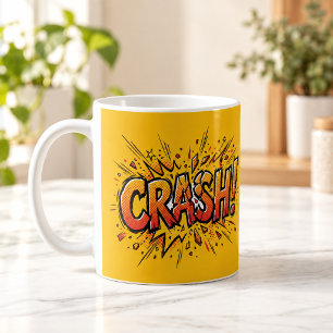 CRASH Comic-Book-Pop-Art-Gelber Becher Kaffeetasse