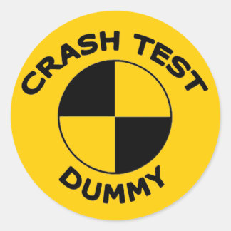 Crash Test Dummy Runder Aufkleber