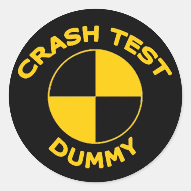 Crash Test Dummy Runder Aufkleber (Vorderseite)
