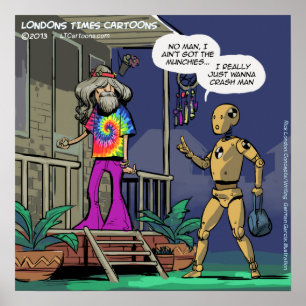 Crash Test Hippie Lustiges Poster
