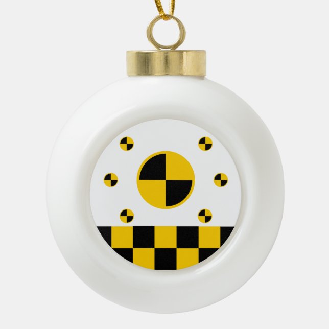 Crash Test Markers Graphics Keramik Kugel-Ornament (Vorderseite)