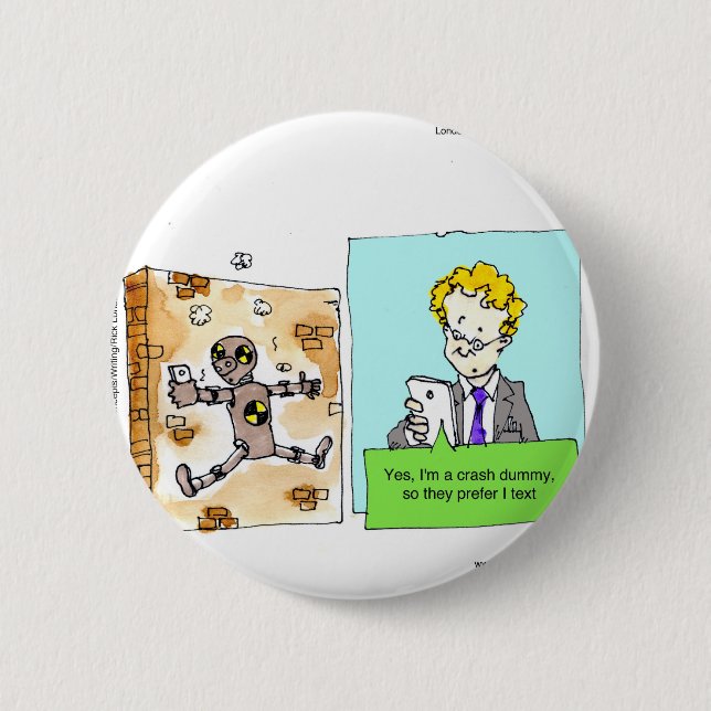 Crash Text Dummy Funny Button (Vorderseite)