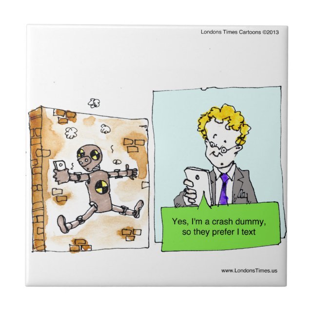 Crash Text Dummy Funny Fliese (Vorderseite)