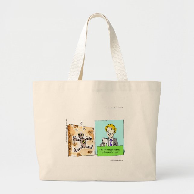 Crash Text Dummy Funny Jumbo Stoffbeutel (Vorne)