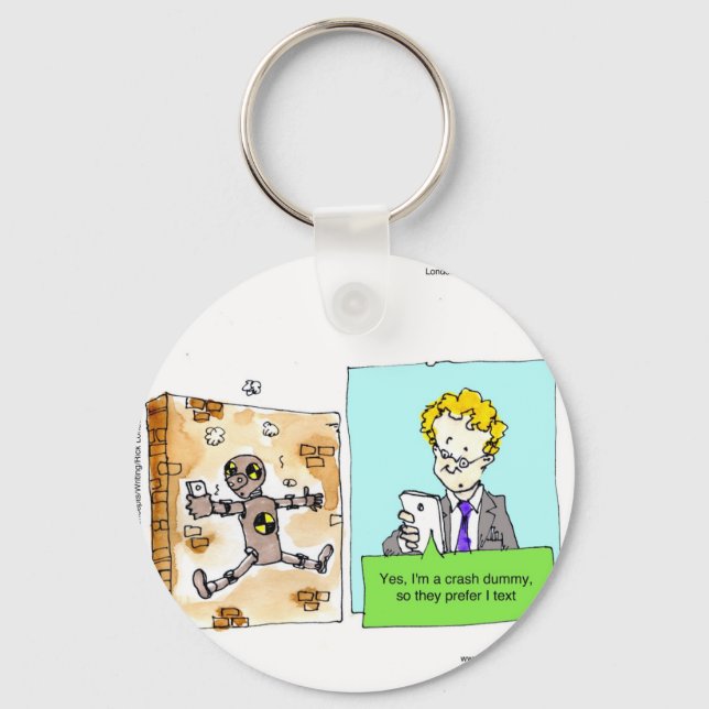 Crash Text Dummy Funny Schlüsselanhänger (Vorderseite)