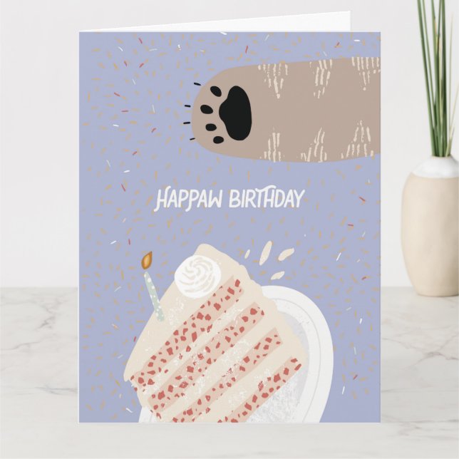 Crasher fête Anniversaire Chat Carte de voeux plié (Devant)