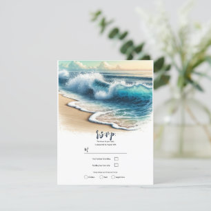 Crashing Ocean Waves Coastal Beach Hochzeit UAWG Einladung