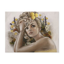 "Craspedia" Postkarte des Gemäldes