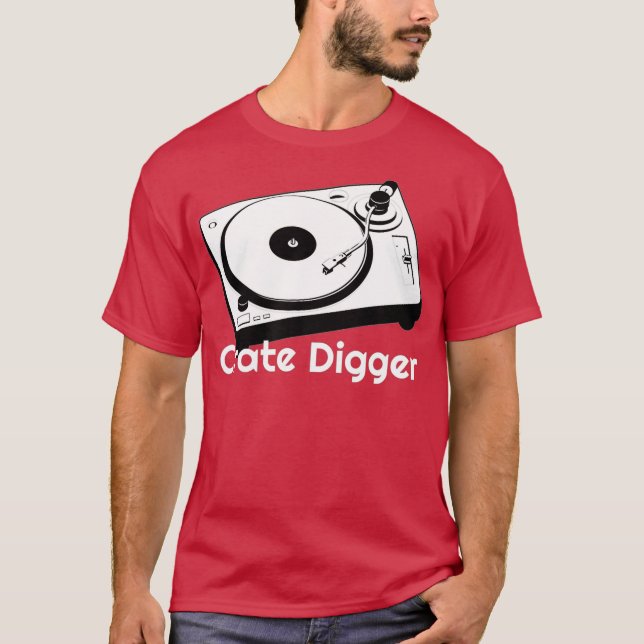 Crate Digger Record - Vinyl DJ Analog T-Shirt (Vorderseite)