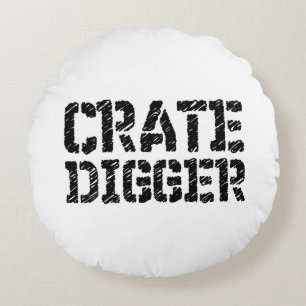 Crate Digger Rundes Kissen