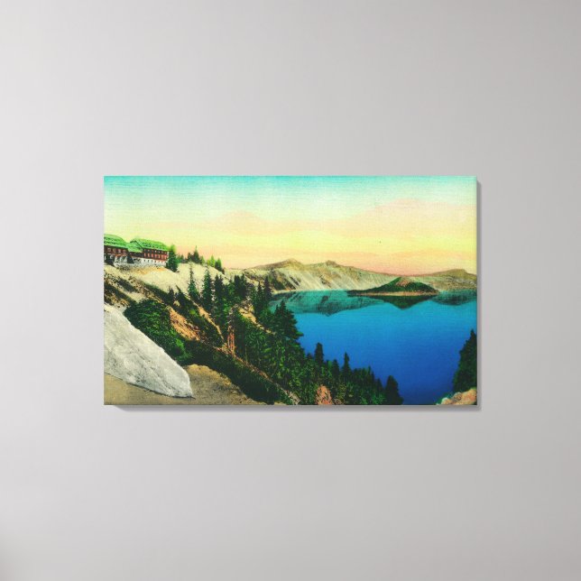 Crater Lake Lounge mit Blick auf den See Leinwanddruck (Vorderseite)