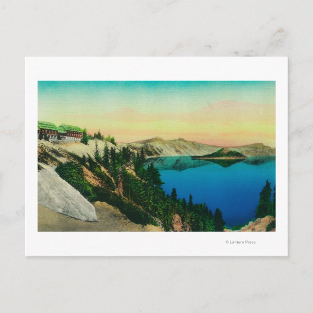 Crater Lake Lounge mit Blick auf den See Postkarte (Vorderseite)
