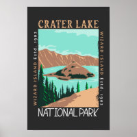 Crater Lake National Park Oregon Retro Distressed