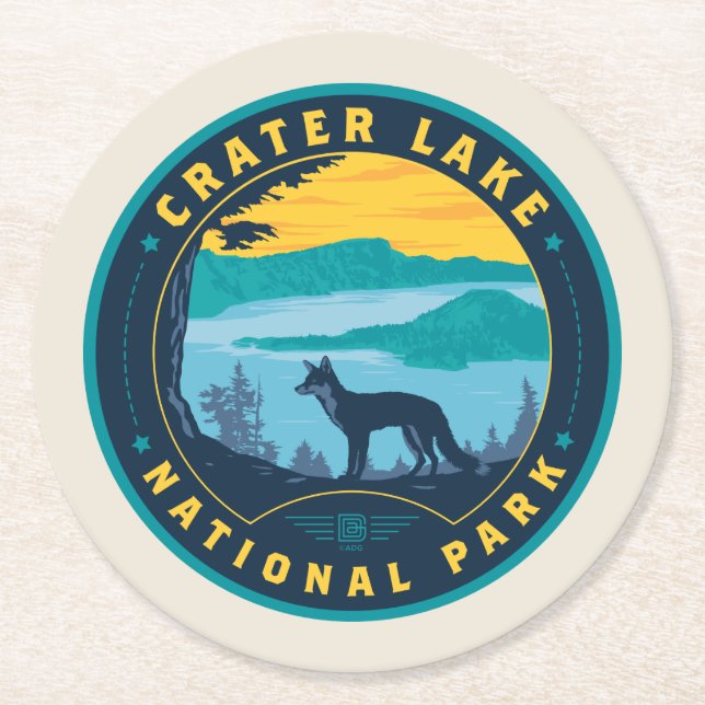Crater Lake National Park Runder Pappuntersetzer (Vorderseite)