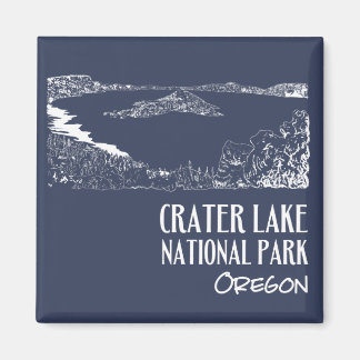 Crater-Lake-Nationalpark-Kunstillustration Magnet